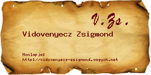 Vidovenyecz Zsigmond névjegykártya