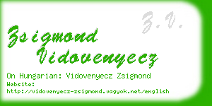 zsigmond vidovenyecz business card